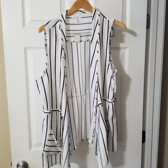 Blue and White Striped Vest - Picture 1 of 2